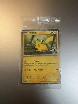 Pikachu 025/165 Pokemon Holiday Calendar 2025 Festive Stamp Promo SEALED NM Mint - Image 1
