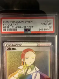 2020 Pokemon OLEANA 202/192 Rainbow Secret Rare [Rebel Clash] LOW POP PSA 10 💎 - Image 2