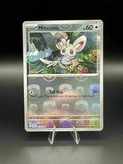 Pokemon TCG Minccino 075/086 Sv: Black Bolt Masterball Holo Pack Fresh NM+ - Image 1