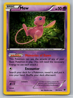 Pokemon TCG Mew 29/124 XY Fates Collide Holo Rare NM - Image 1