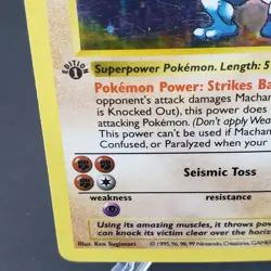 Shadowless Machamp Base Set 8/102 Pokemon Card Holo Rare WOTC Vintage 1999 - Image 3