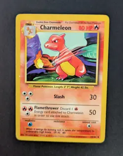 Rare Charmeleon Error Card Misprint Base Set Pokemon Card MP - Image 1