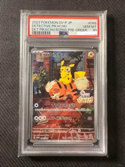 Pokemon Card Detective Pikachu 098/SV-P Nintendo Switch Promo Japanese JP PSA10 - Image 1