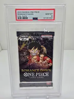 PSA 10 GEM MT One Piece English Ver. 2022 OP 01 ROMANCE DAWN FOIL PACK Card Game - Image 1