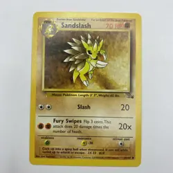 Pokemon TCG Sandslash Fossil 41/62 Regular Unlimited Uncommon Card WOTC Mp - Image 1