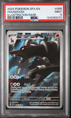 2024 POKEMON SFA EN-SHROUDED FABLE ILLUSTRATION RARE #066 HOUNDOOM PSA 9 - Image 1