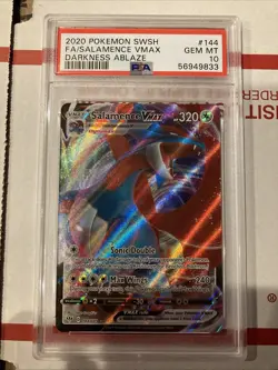 Salamence VMAX 144/189 Darkness Ablaze Full Art Holo Pokemon - PSA 10 GEM MT - Image 1