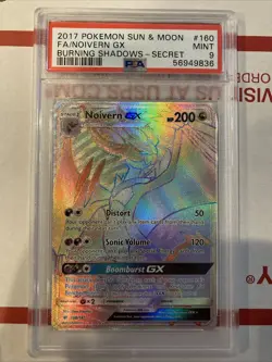 2017 Pokemon Burning Shadows #160 Noivern GX secret rare PSA 9 Mint - Image 1