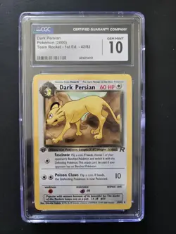 Dark Persian 42/82 1st Edition Pokemon (2000) Cgc 10 - Image 1