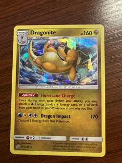 Pokemon TCG Dragonite 151/236 Rare Holo Sun And Moon Unified Minds - Image 1