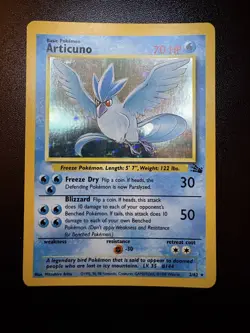 Pokemon TCG Articuno Fossil Holo Unlimited Rare Card 2/62 - Image 1