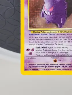 Pokemon Gengar Holo Rare Card Fossil Set 5/102 Excellent Condition LP - Image 4