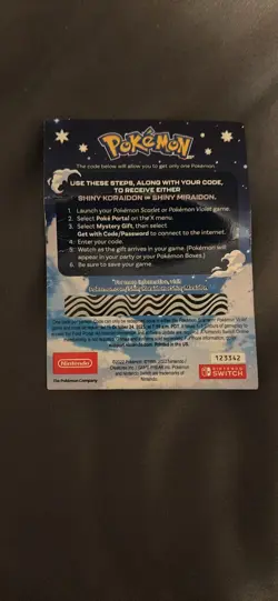 Shiny Koraidon & Miraidon Pokemon Scarlet Violet Code Card - Gamestop - Image 1