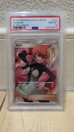 POKEMON ULTRA PRISM MARS #154 FULL ART HOLO FOIL CARD PSA 10 GEM MINT - Image 3