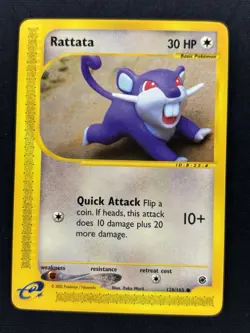 Rattata 128/165 - E-Series Expedition Base Set Pokemon Card - LP - Image 1