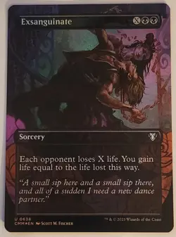 FOIL Exsanguinate Borderless MTG CMM 638 UNcommon NM Black Life Drain Sorcery - Image 1