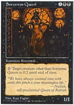 MTG Sorceress Queen, Fifth Edition, Heavily Played, English - Image 1