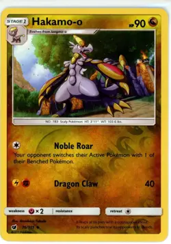 Pokemon TCG Hakamo-o 76/111 Sm-Crimson Invasion Reverse Holo - Image 1