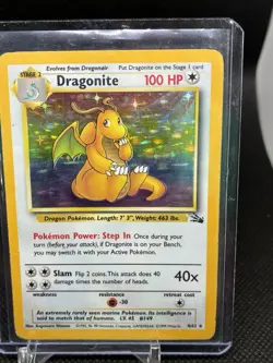 Pokemon TCG Dragonite Fossil 4/62 Holo Unlimited Rare 1999 WOTC Vintage LP - Image 1