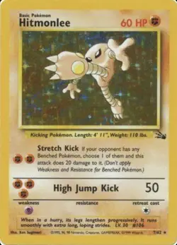 ✨Pokemon TCG | Hitmonlee | 7/62 | Fossil Set | Vintage Holo Rare | LP/NM✨ - Image 1