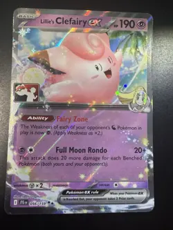 Pokemon Lillie's Clefairy ex Prize Pack Series 7 056/159 Play Stamped Holo JTG - Image 1