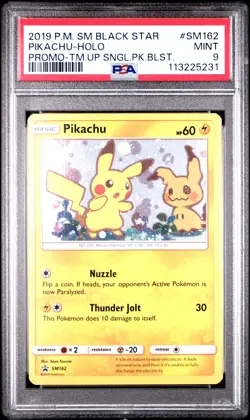 2019 POKEMON SM BLACK STAR PROMO TEAM UP SINGLE PACK BLISTERS PIKACHU-HOLO PSA 9 - Image 1
