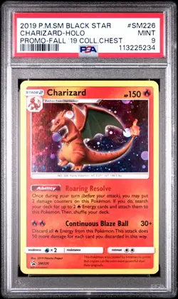 2019 POKEMON SM BLACK STAR PROMO FALL 2019 COLLECTOR CHEST CHARIZARD-HOLO PSA 9 - Image 1