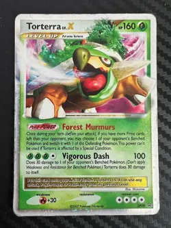 Pokemon TCG Torterra LV.X DP09 Black Star Promo DMG - Image 1
