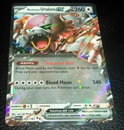Pokemon Bloodmoon Ursaluna ex 141/167 Double Rare SV06: Twilight Masquerade NM - Image 1