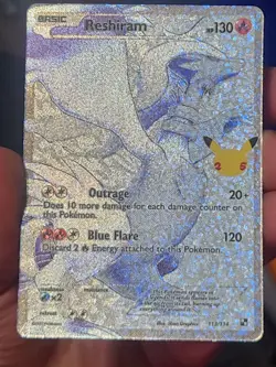 Pokemon TCG Celebrations Reshiram Card 113/114 Classic Collection Full Art Holo - Image 1