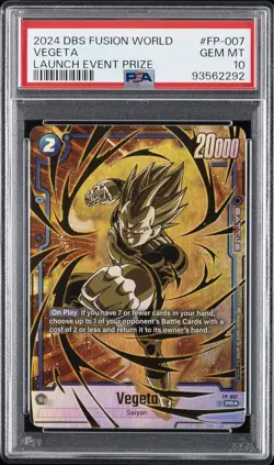 2024 DRAGON BALL SUPER CARD GAME FUSION WORLD LAUNCH EVENT PRIZE VEGETA PSA 10 - Image 1