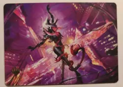 RARE Gold Plainswalker Stamp Gwenom, Remorseless (8/54) Art Card Series MTG - Image 1