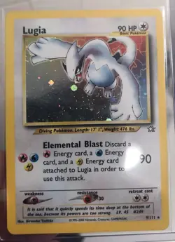 Lugia Neo Genesis Holo Card 9/111 Pokemon Card - Excellent Condition - Image 1