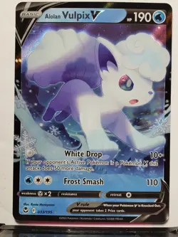 HOLO Alolan Vulpix V 033/195 - Silver Tempest Pokemon Card $2 Combined Shipping - Image 1