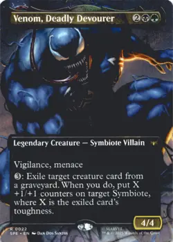 MTG Venom, Deadly Devourer (Borderless) Normal NM Marvel's Spider-Man Magic - Image 1