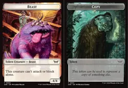 4 x Beast // Copy Double-Sided Token - Foil - Duskmourn: House of Horror - NM-Mi - Image 1