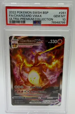 2022 Pokemon Charizard VMAX SWSH #261 Full Art UPC Black Star PSA 10 Gem Mint - Image 1