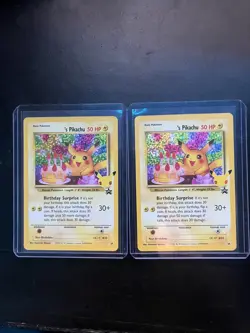 Lot Of 2: Pokemon Pikachu TCG Holo Birthday Celebrations Classic Collection NM - Image 1