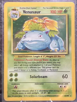 Venusaur 15/102 Pokemon TCG - Base Set Rare Holo NM - Image 1