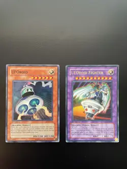 Yugioh UFOroid Fighter CRV-EN034 Ultra 1st Ed + UFOroid CRV-EN010 1st Ed Damaged - Image 1