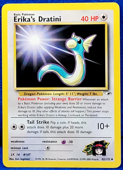 Erika's Dratini Gym Heroes LP 42/132 Regular Pokemon Uncommon 2000 - Image 1