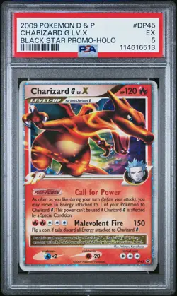 2009 Pokemon Charizard G LV. X Black Star Promo Diamond & Pearl #DP45 PSA 5 EX - Image 1