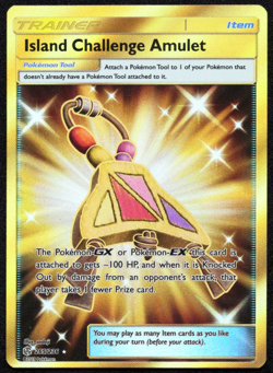 Pokemon Card Island Challenge Amulet 265/236 Cosmic Eclipse Gold Secret Rare NM - Image 1