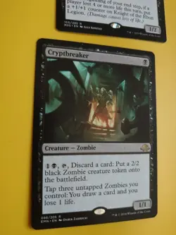 Knight of the Ebon Legion M20 & Cryptbreaker EMN Rare Black MTG 2 Card. - Image 5