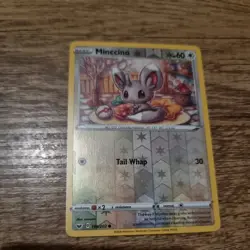 Pokemon Minccino 146/202 Sword And Shield Base Set Reverse Holo Common - Image 1