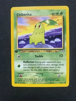 Mint/Nm Chikorita - 53/111 Neo Genesis Unlimited Common Pokemon - 1st Edition - Image 1