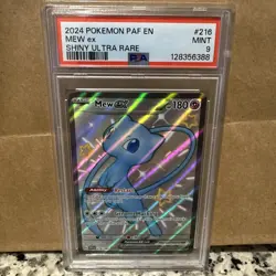 Pokemon TCG Mew EX 216/091 Paldean Fates Full Art Shiny Ultra Rare PSA 9 - Image 1