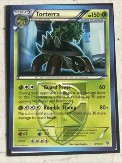 Pokemon TCG Torterra Black and White Plasma Storm 3/135 Regular Rare Non Holo - Image 1