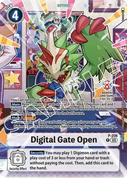 Digimon TCG Digital Gate Open P-206 BANDAI CARD GAMES FEST 25-26 - Image 1