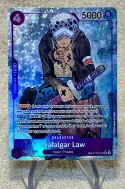 One Piece Card Game OP-07 Treasure Rare Trafalgar Law ST10-010 Alt Art 500 Years - Image 1